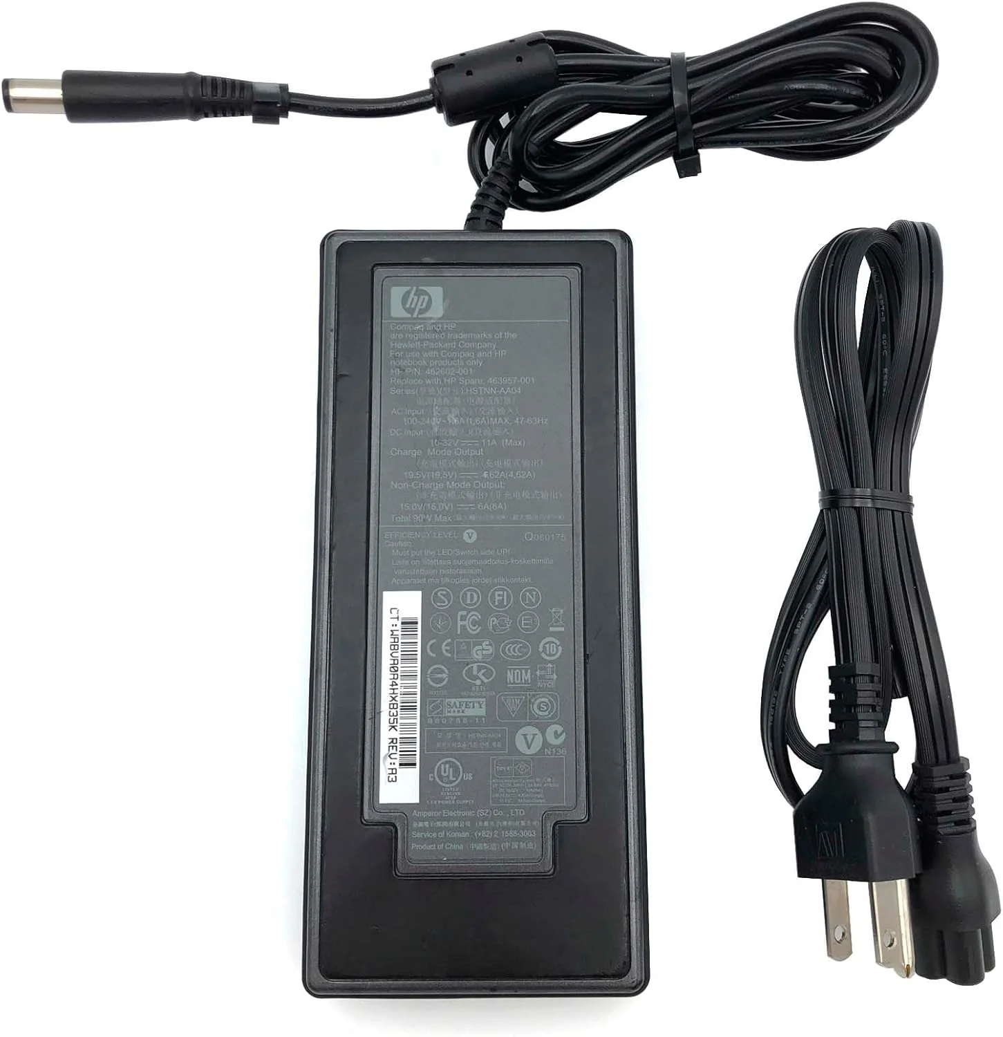 آداپتور هوشمند 90 واتی HP، 19.5 ولت 4.62 آمپر، 462602-001، HSTNN-AA04، شارژر OEM، اندازه 7.4x5.0 میلی متر، سیم برق