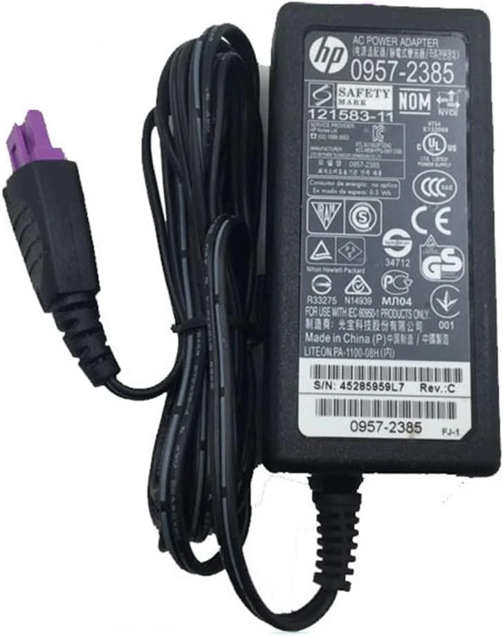 آداپتور برق برای پرینترهای HP 0957-2403 0957-2385 مدل های HP Deskjet 1010 1012 1510 1512 1514 1518 2515 2540 2542 2544 2548 و HP Officejet 2620 به همراه کابل برق