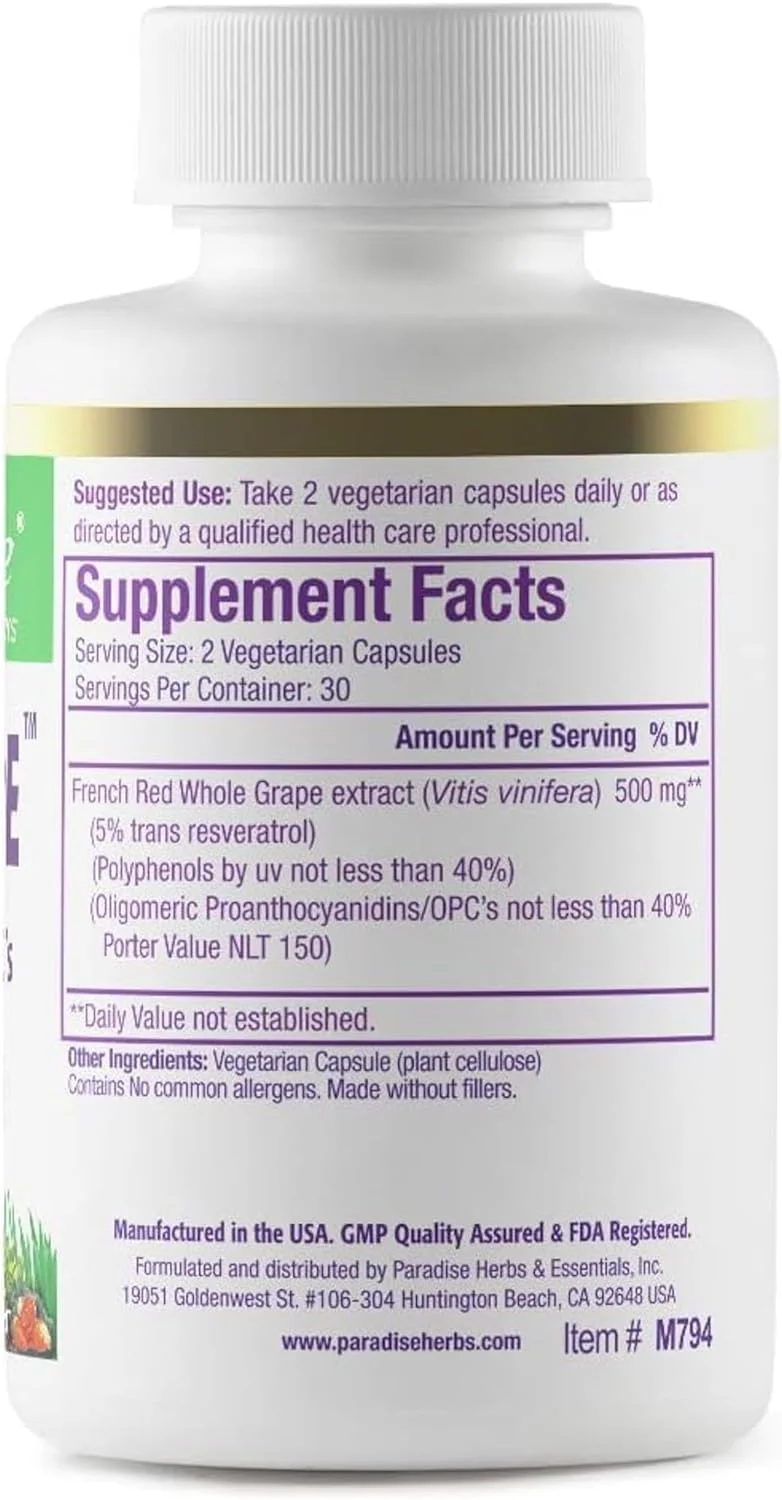 پردایس هربز رسوراگریپ، رسوراترول + پلی فنول ها + OPC، فوق العاده قوی، فوق العاده خالص، غیر تراریخته، بدون گلوتن، 60 کپسول گیاهی (بسته 2 عددی) پردایس هربز رسوراگریپ، رسوراترول + پلی فنول ها + OPC، فوق العاده قوی، فوق العاده خالص، غیر تراریخته، بدون گلوتن، 60 کپسول گیاهی (بسته 2 عددی)