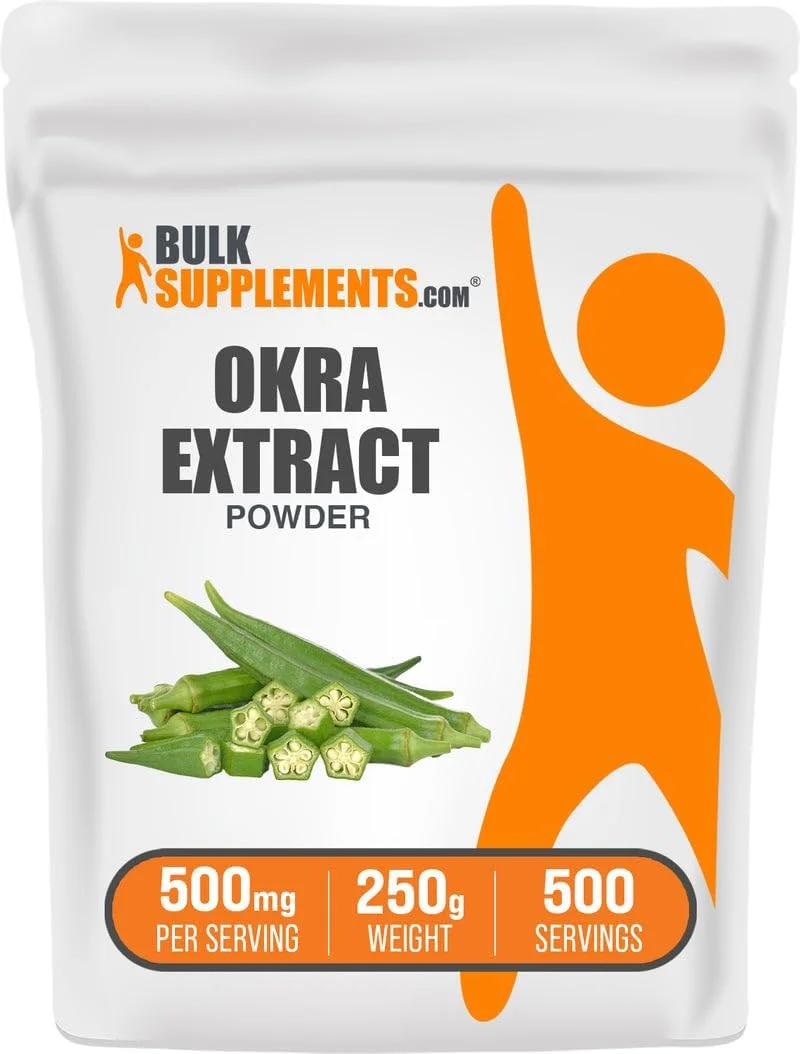 پودر عصاره بامیه BulkSupplements.com - مکمل بامیه، منبع فیبر، مکمل گیاهی - وگان و بدون گلوتن، 500 میلی گرم در هر وعده، 250 گرم (8.8 اونس) (بسته 1 عددی)