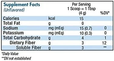 پودر مکمل فیبر نوتری سورس - بدون طعم، 15 کالری در هر قاشق غذاخوری (4 گرم)، نوع پودر، بسته بندی قوطی 205 گرمی - یک عدد