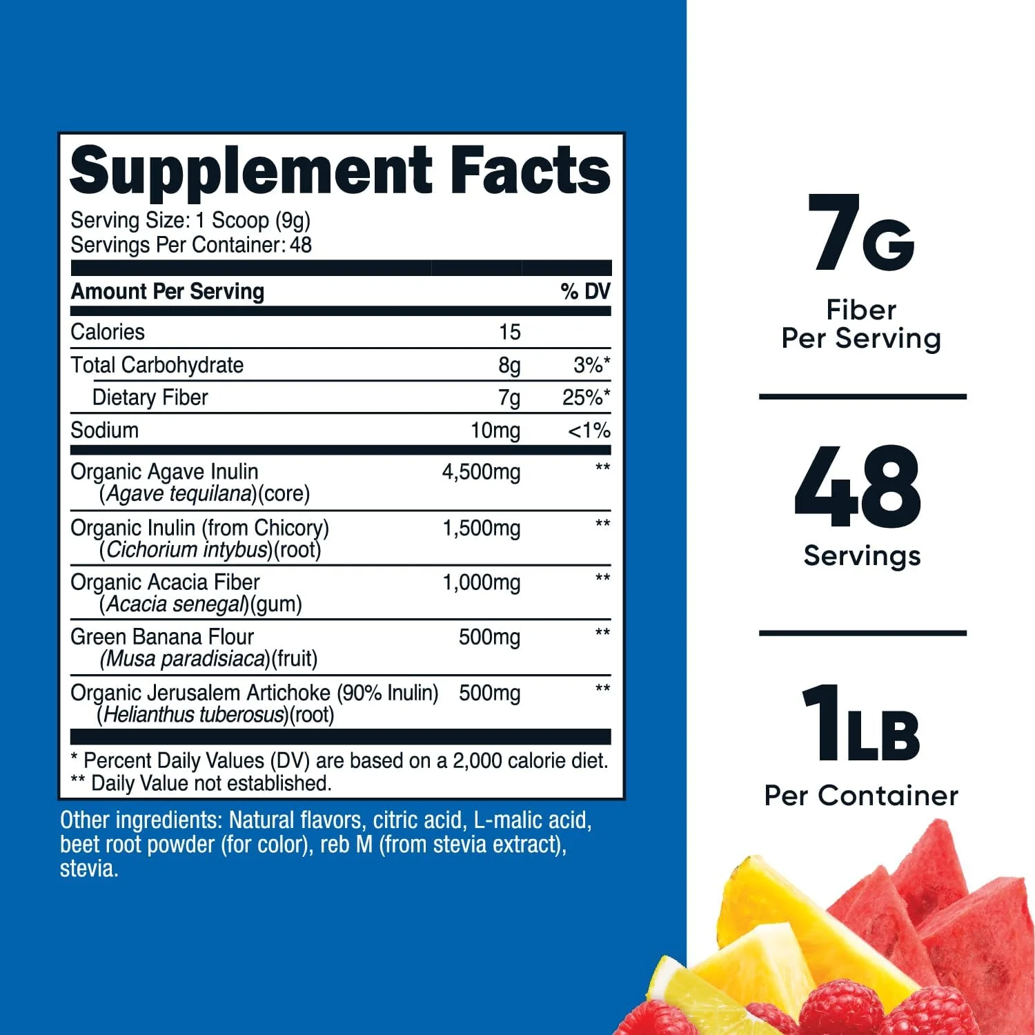 فیبر پری‌بیوتیک نوتری‌کاست با طعم پانچ میوه (450 گرم) - وگان، بدون گلوتن، بدون GMO