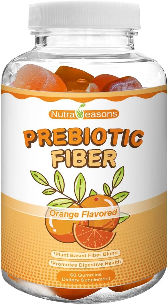 پاستیل فیبر نوترا سیزنز، 4 گرم فیبر گیاهی در هر وعده، محلول در آب، پشتیبانی از نظم دستگاه گوارش، سلامت دستگاه گوارش، پشتیبانی از متابولیسم، بدون گلوتن، بدون ژلاتین، طعم پرتقال طبیعی، 60 عدد