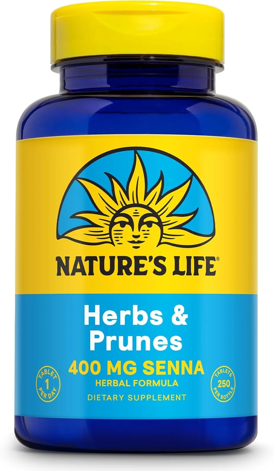 گیاهان و آلو Nature's Life - مکمل های گیاهی با 400 میلی گرم برگ سنا - پشتیبانی روزانه از سلامتی با آلو، Cascara Sagrada، آرد دانه کتان ارگانیک - وگان، تایید شده در آزمایشگاه، 250 سروینگ