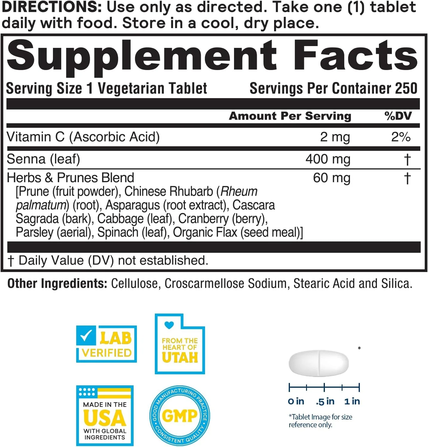 گیاهان و آلو Nature's Life - مکمل های گیاهی با 400 میلی گرم برگ سنا - پشتیبانی روزانه از سلامتی با آلو، Cascara Sagrada، آرد دانه کتان ارگانیک - وگان، تایید شده در آزمایشگاه، 250 سروینگ