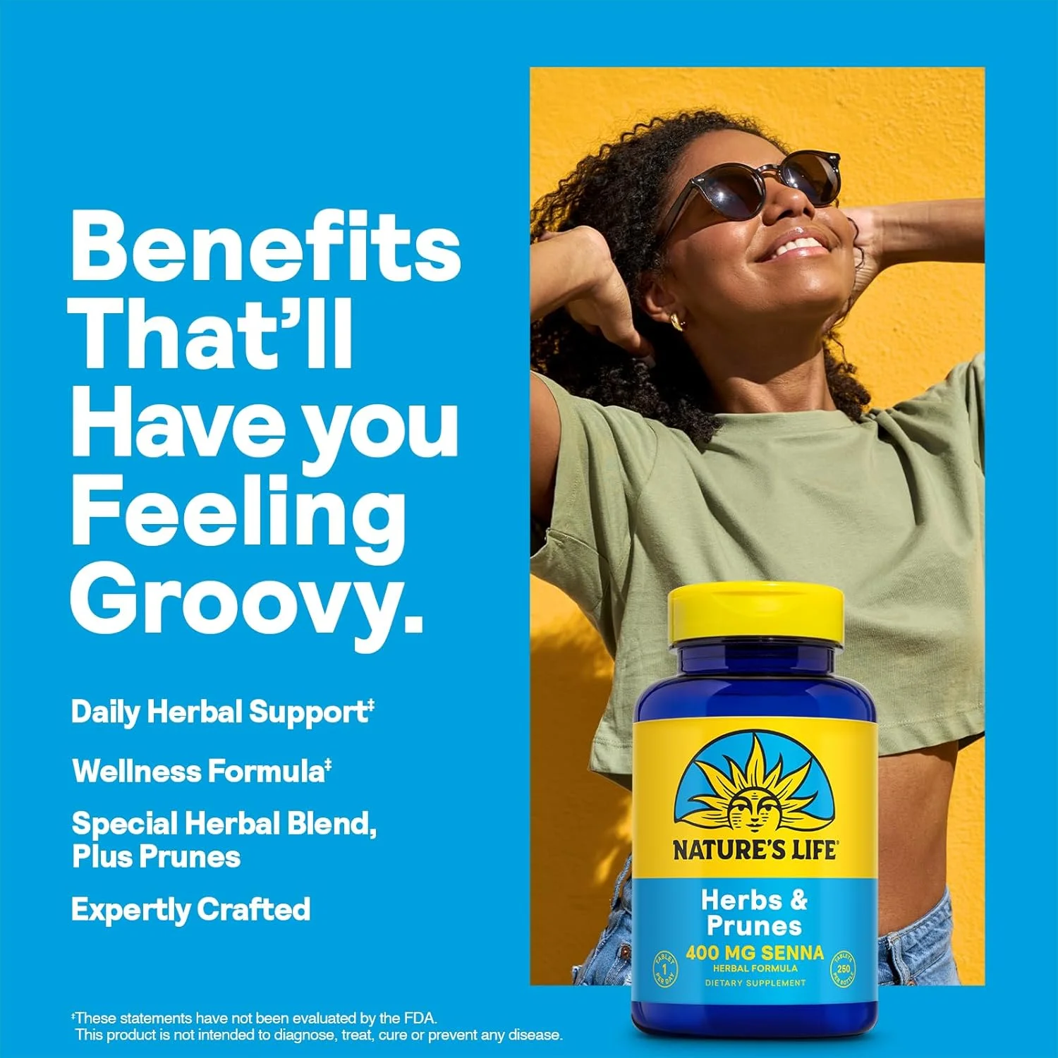 گیاهان و آلو Nature's Life - مکمل های گیاهی با 400 میلی گرم برگ سنا - پشتیبانی روزانه از سلامتی با آلو، Cascara Sagrada، آرد دانه کتان ارگانیک - وگان، تایید شده در آزمایشگاه، 250 سروینگ