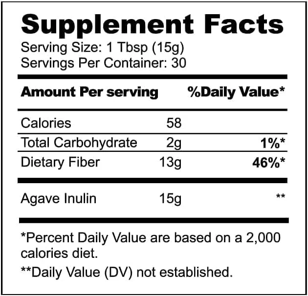 پودر اینولین آگاو ارگانیک NBF NATURA BIO FOODS | مکمل فیبر پری‌بیوتیک | پشتیبانی از روده | بدون طعم یا مزه پس از مصرف | گیاهی و مناسب برای رژیم کتو | ۴۵۳ گرم