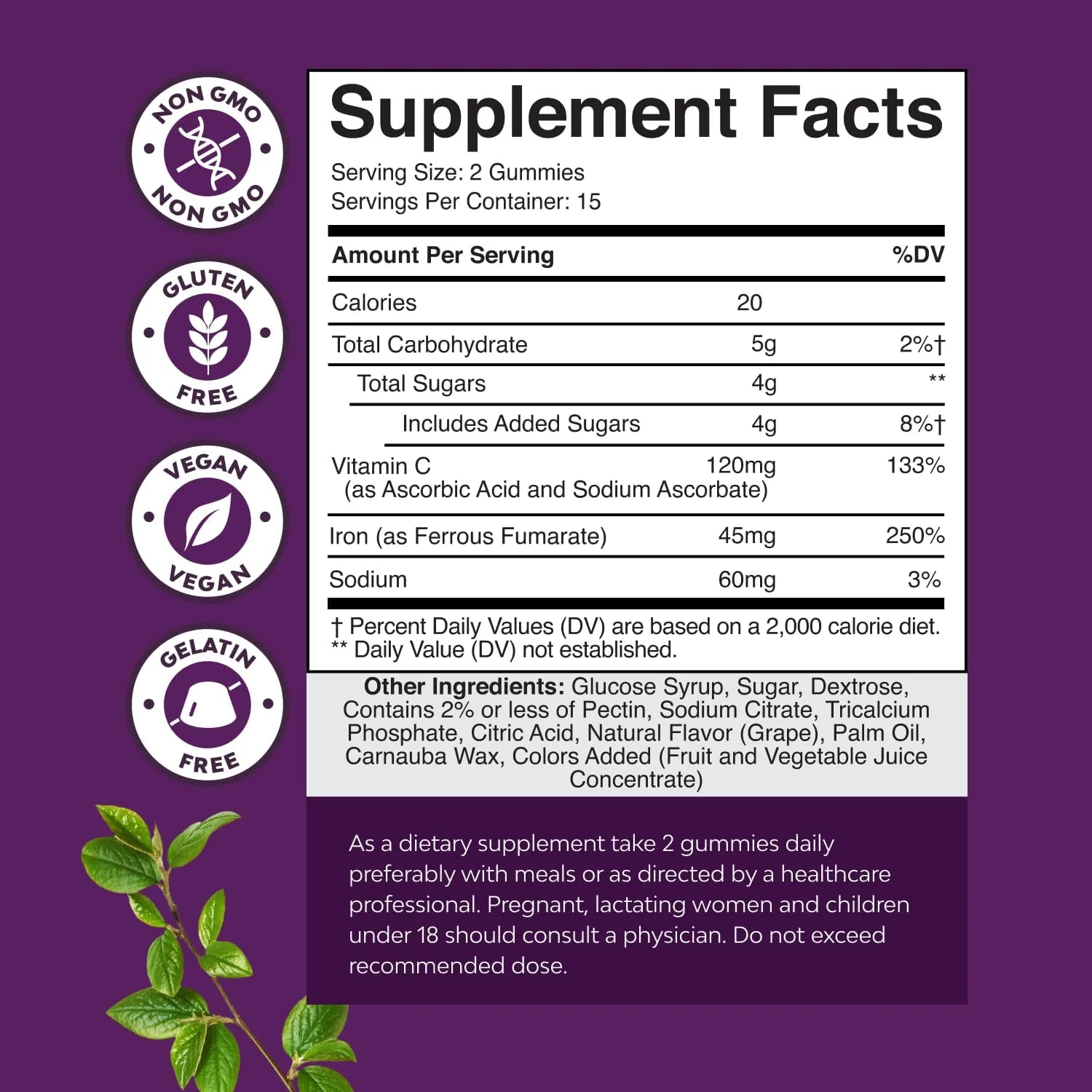 بسته پاستیل فیبر حاوی ریشه کاسنی برای سلامت دستگاه گوارش و پاستیل آهن با ویتامین C و کمپلکس B برای انرژی و تقویت سیستم ایمنی آقایان و بانوان