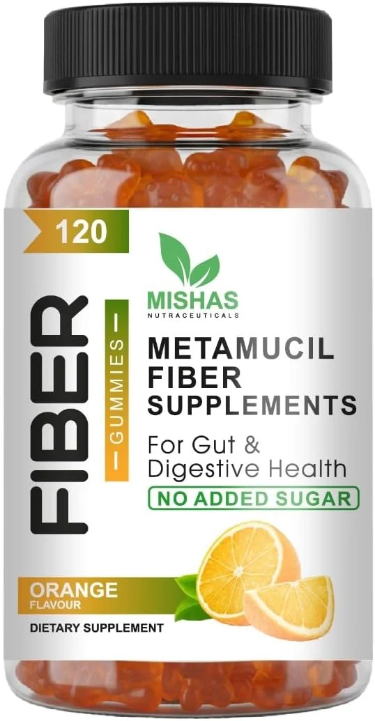 پاستیل فیبر میشا نوتراسیوتیکالز، بدون شکر با طعم پرتقال، مکمل فیبر پری‌بیوتیک 5 گرمی، 120 عدد