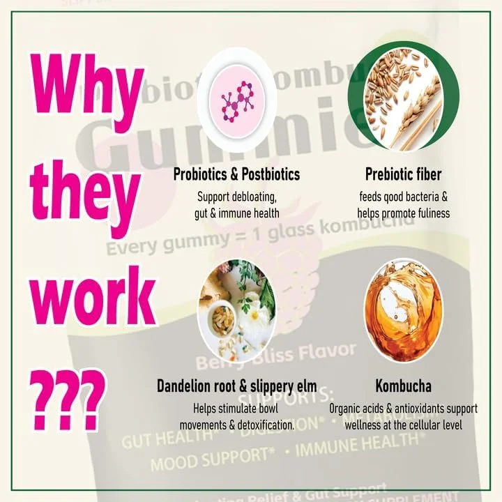 پاستیل کمبوچا پروبیوتیک، طعم بری (توت)، پریبیوتیک، پروبیوتیک، پستبیوتیک با فیبر محلول، پشتیبانی روزانه از هضم و روده، وگان، 30 عدد پاستیل (1) پاستیل کمبوچا پروبیوتیک، طعم بری (توت)، پریبیوتیک، پروبیوتیک، پستبیوتیک با فیبر محلول، پشتیبانی روزانه از هضم و روده، وگان، 30 عدد پاستیل (1)