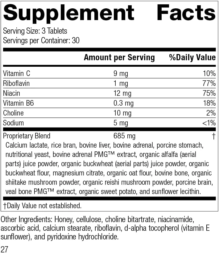 درنامین استاندارد پروسس - آنتی اکسیدان غذای کامل، پشتیبانی از خلق و خو، پشتیبانی از آدرنال و پشتیبانی از سیستم ایمنی با شیتاکه، یونجه، سبوس برنج، ریبوفلاوین، لاکتات کلسیم، کولین - 90 قرص