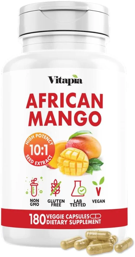 کپسول انبه آفریقایی برای حمایت از سیستم ایمنی، متابولیسم و تندرستی تغذیه ای - عصاره خالص 10:1 Irvingia Gabonensis - 180 کپسول گیاهی غیر GMO، بدون گلوتن، مناسب برای گیاهخواران کپسول انبه آفریقایی برای حمایت از سیستم ایمنی، متابولیسم و تندرستی تغذیه ای - عصاره خالص 10:1 Irvingia Gabonensis - 180 کپسول گیاهی غیر GMO، بدون گلوتن، مناسب برای گیاهخواران