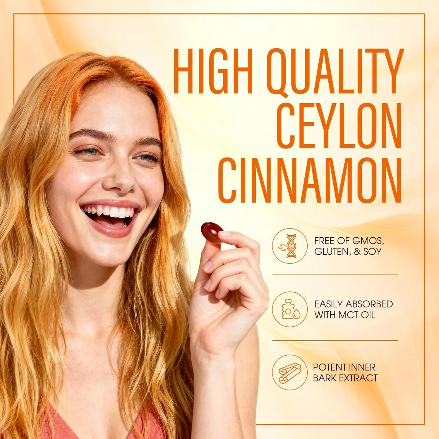 سافت ژل دارچین سیلان با روغن MCT | سافت ژل 7200 میلی گرم | عصاره گیاهی | غیر تراریخته، بدون گلوتن | 300 سافت ژل (1)