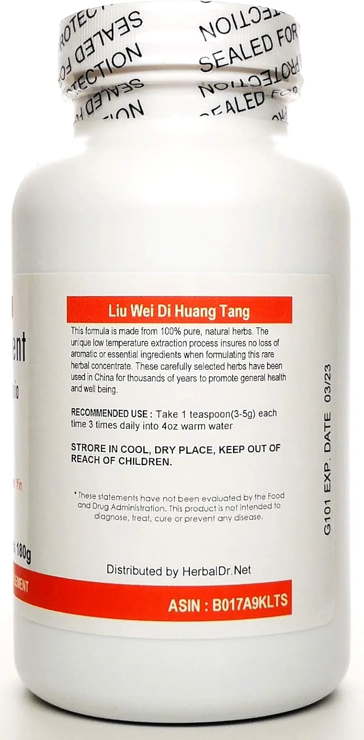 چای پودری عصاره رهمانیا با فرمول شش ماده ای 180 گرم (Liu Wei Di Huang Tang) آماده نوشیدن 100% گیاهان طبیعی