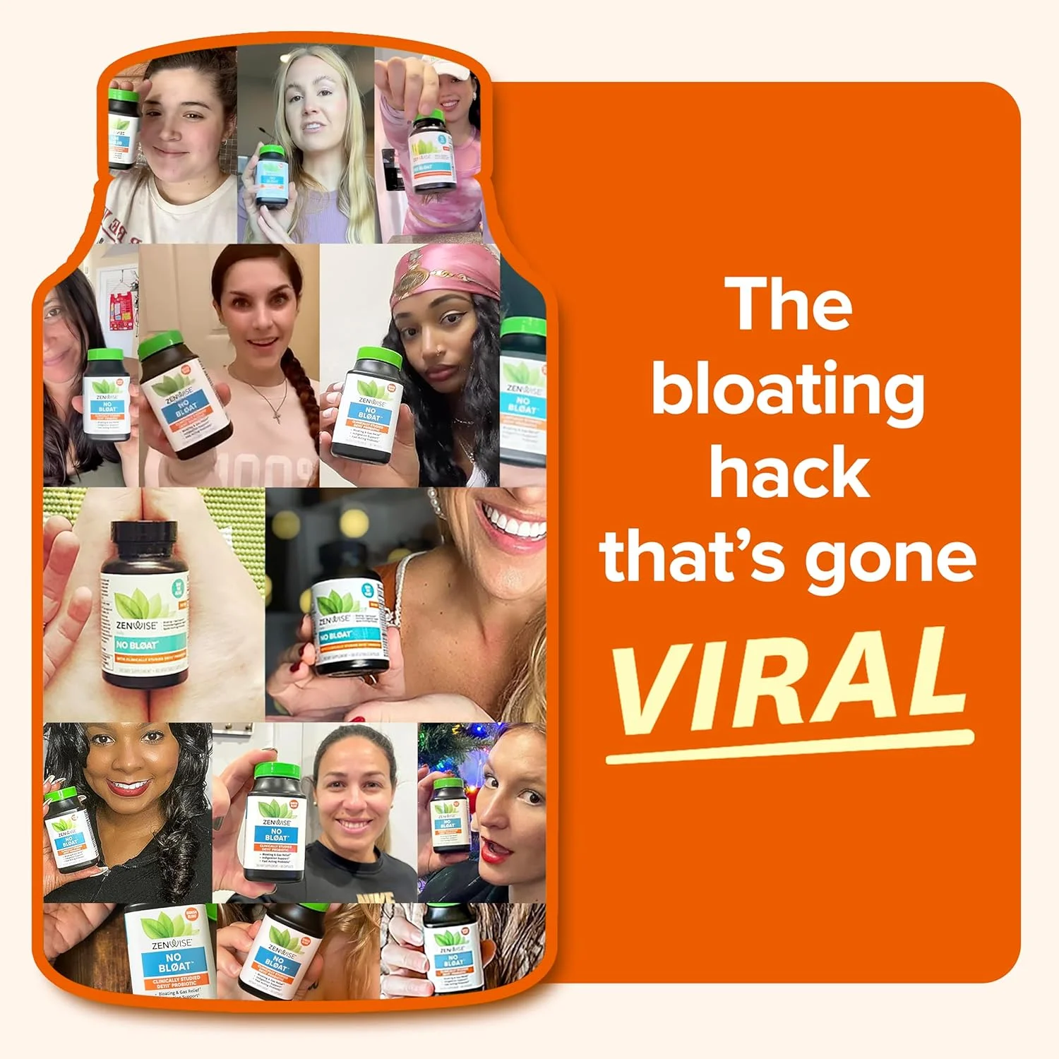 آنزیم های گوارشی Zenwise Health No Bloat برای سلامت روده، تسکین گاز و نفخ - مکمل گوارشی چند آنزیمی با پروبیوتیک ها، زنجبیل، زردچوبه، قاصدک و لاکتاز - مناسب آقایان و بانوان - 48 عدد