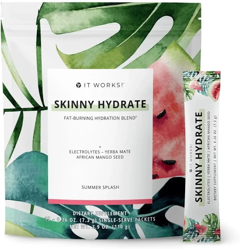 نوشیدنی آبرسان و چربی سوز با طعم هندوانه و عصاره چای سبز و قهوه سبز | انرژی زا، احیا کننده و تقویت کننده سلامتی | 15 بسته تک نفره (7.3 گرم)