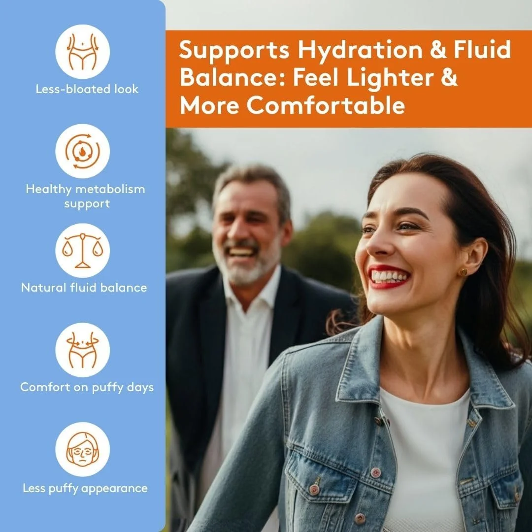 قرص های ادرارآور گیاهی برای احتباس آب، تورم و نفخ شکم - پشتیبانی از تعادل مایعات با پتاسیم و ویتامین B6 - 30 کپسول برای زنان و مردان