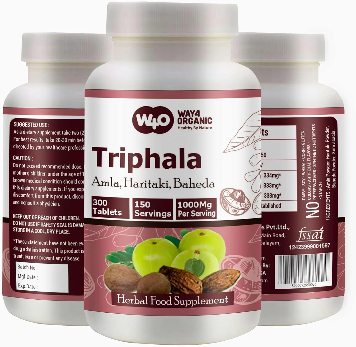 قرص های تری فالا، 300 عدد، تامین 5 ماهه - مکمل گیاهی با آمله، هاریتاکی و باهدا - پشتیبانی از سلامت دستگاه گوارش (بسته 1 عددی)