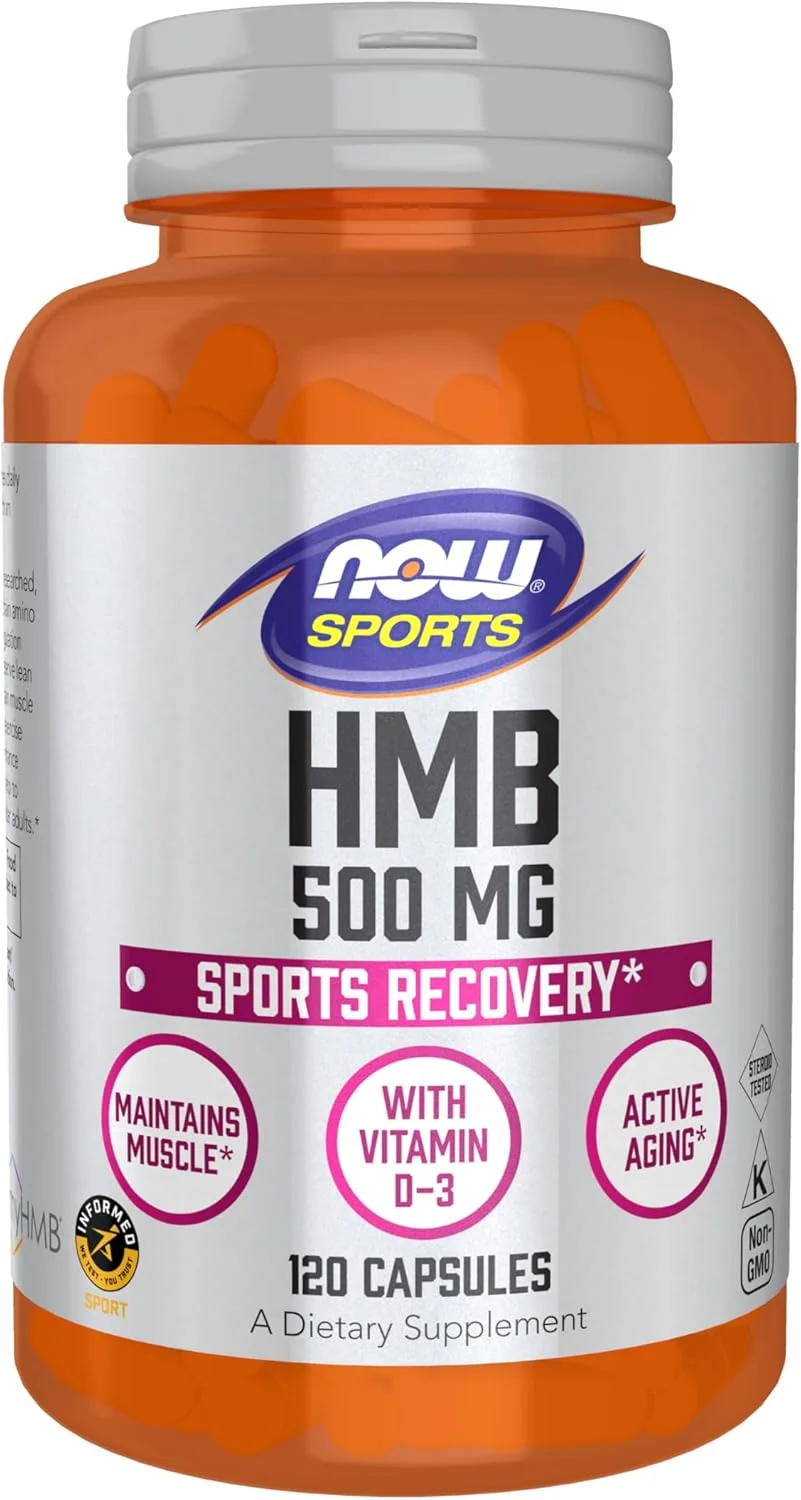 NOW Foods Sports Nutrition, HMB (β-Hydroxy β-Methylbutyrate) 500 میلی گرم، ریکاوری ورزشی*، 120 کپسول گیاهی
