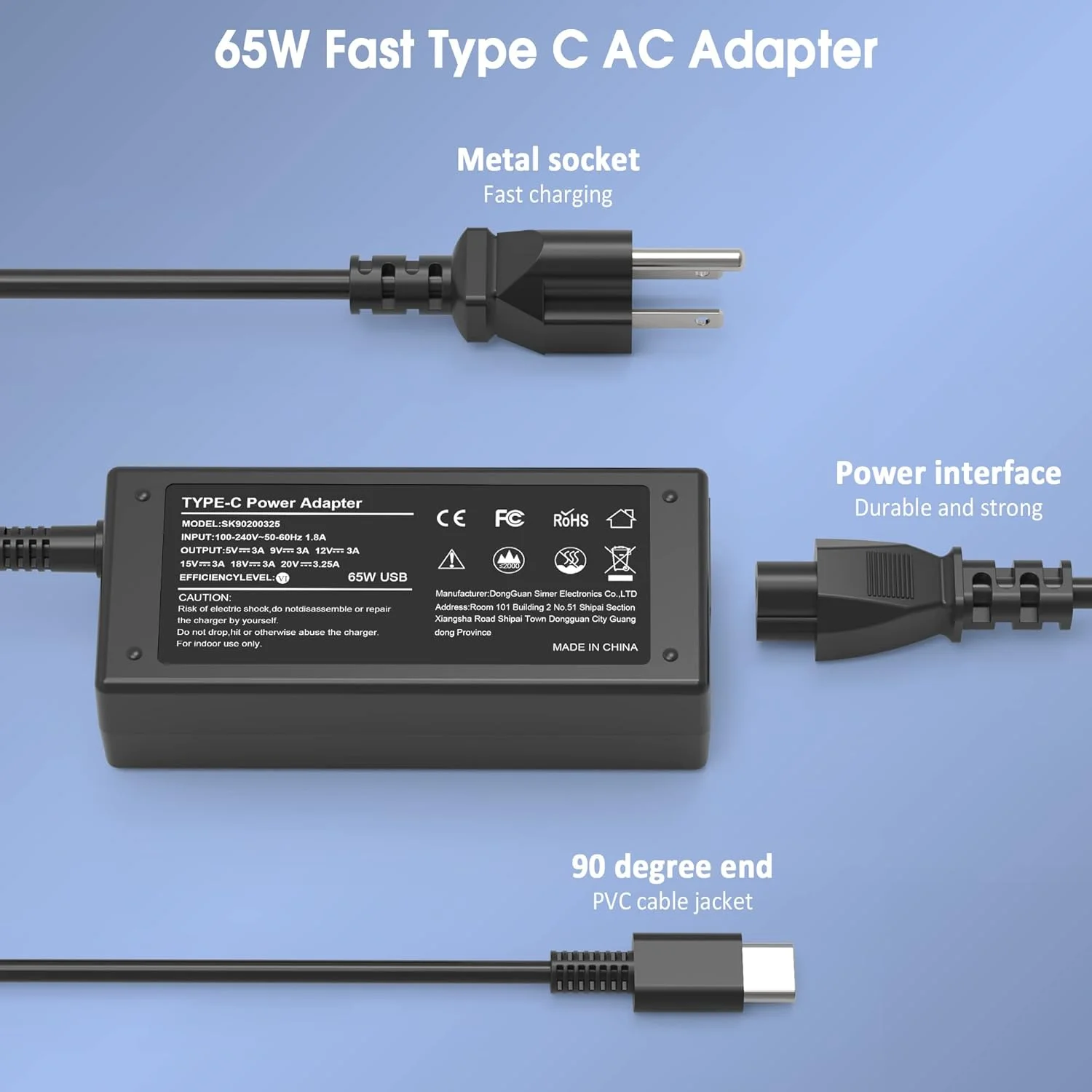 شارژر لپ تاپ 65W 45W USB C شارژر جهانی کروم بوک جایگزین برای Hp، Lenovo، Dell، Acer، Asus، Samsung، Google Chromebook Type c شارژر لپ تاپ 65W 45W USB C شارژر جهانی کروم بوک جایگزین برای Hp، Lenovo، Dell، Acer، Asus، Samsung، Google Chromebook Type c