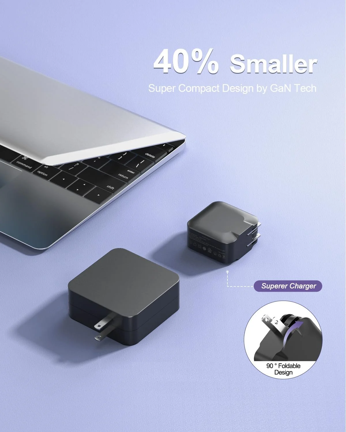 شارژر مینی تاشو 65 واتی GaN PD USB-C Superer مناسب برای لپتاپهای LG Gram 13 14 15 16 17 13Z980 13Z990 14Z980 14Z90Q 15Z90Q 15Z995 16T90P 17Z90R 17Z95P، مناسب برای لپتاپهای سری Acer Chromebook، Spin، Swift، Aspire شارژر مینی تاشو 65 واتی GaN PD USB-C Superer مناسب برای لپتاپهای LG Gram 13 14 15 16 17 13Z980 13Z990 14Z980 14Z90Q 15Z90Q 15Z995 16T90P 17Z90R 17Z95P، مناسب برای لپتاپهای سری Acer Chromebook، Spin، Swift، Aspire