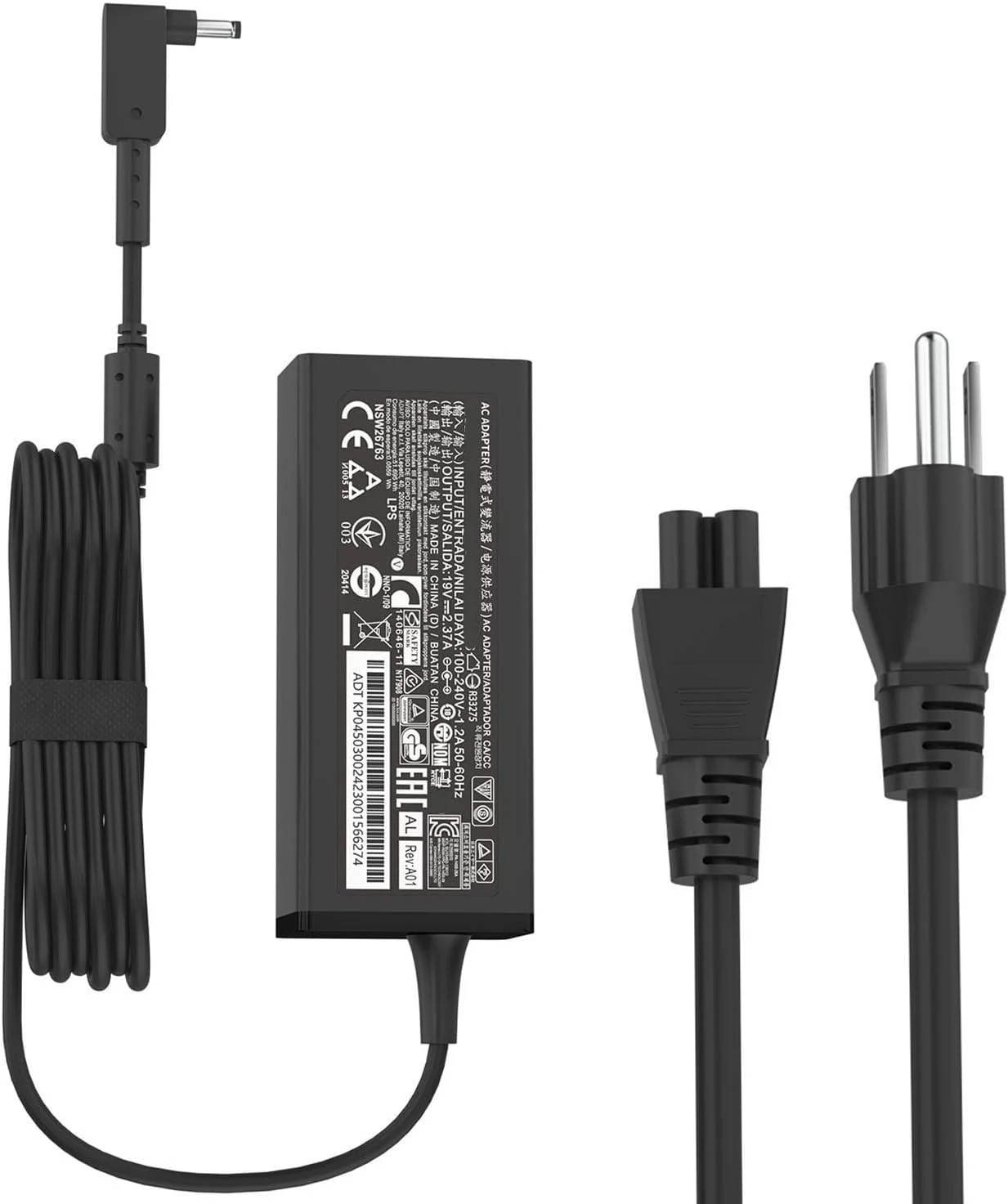 شارژر لپ تاپ 45 واتی 3.0 * 1.1 میلی متری PA-1450-26 سازگار با Acer Aspire 5 3 1 15 A115-32 A515-46 A515-56 A515-54 A515-45 A515-55 A315-24P A315-24PT N20C5 N23C3 آداپتور 19 ولت 2.37 آمپر