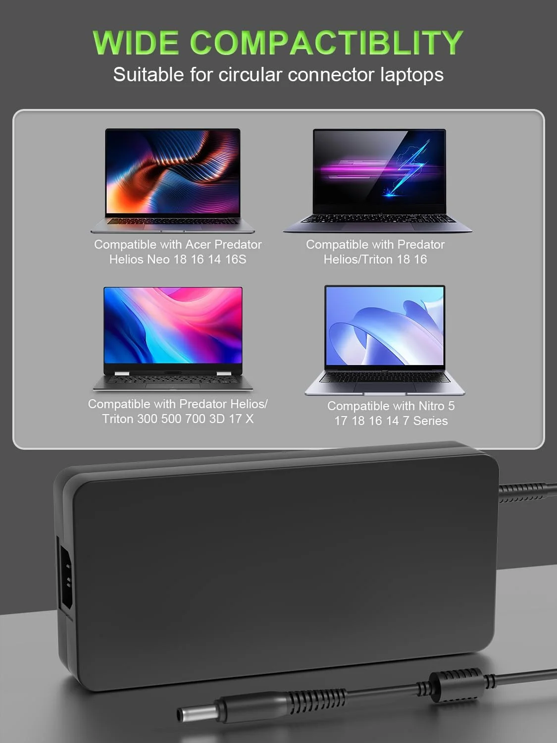 شارژر 330W 280W سازگار با لپتاپهای Acer Predator Helios Neo 18 16 14 16S Helios/Triton 18 16 300 500 700 3D 17 X Nitro 5 17 18 16 14 سری PHN18 PHN16 PH18-71 شارژر 330W 280W سازگار با لپتاپهای Acer Predator Helios Neo 18 16 14 16S Helios/Triton 18 16 300 500 700 3D 17 X Nitro 5 17 18 16 14 سری PHN18 PHN16 PH18-71