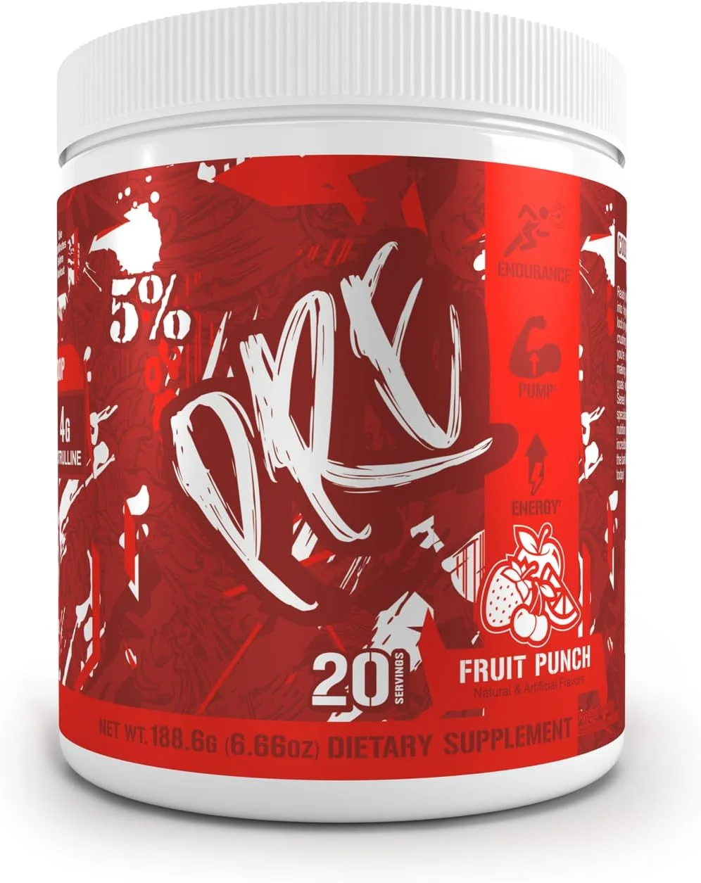 پودر مکمل ورزشی قبل تمرین سری Code Red 5% Nutrition برای آقایان و بانوان | انرژی، پمپ، قدرت، سنتز پروتئین و تمرکز | 300 میلی گرم کافئین، ال-سیترولین، گلیسرول، تورین، آلفا GPC، هوپرزین (پانچ میوه)