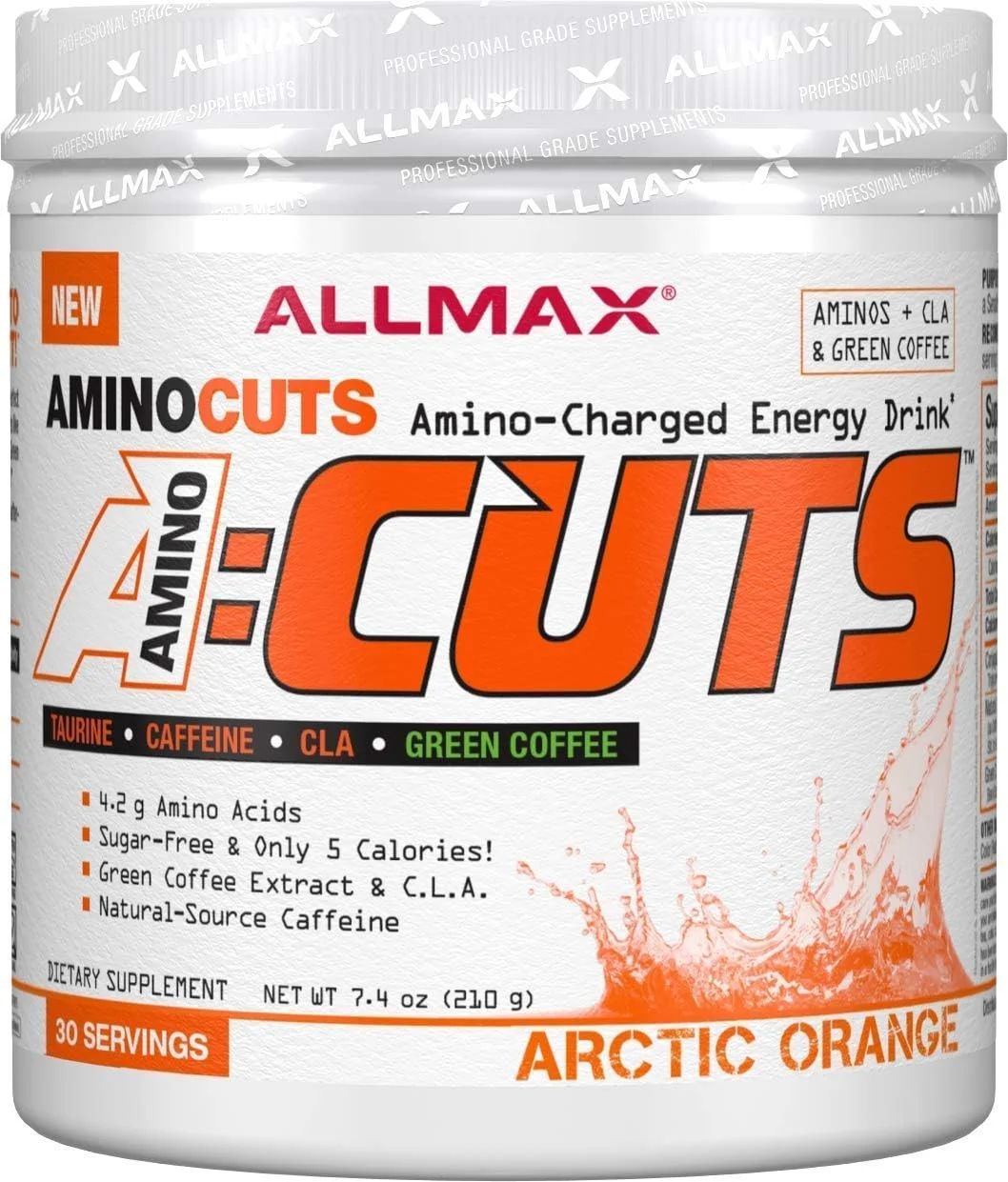 نوشیدنی انرژی زا آمینو شارژ شده ALLMAX A:CUTS، پرتقال قطبی - 210 گرم - حاوی کافئین، عصاره قهوه سبز، ال-کارنیتین و 2000 میلی گرم تورین - بدون شکر و گلوتن - 30 سروینگ نوشیدنی انرژی زا آمینو شارژ شده ALLMAX A:CUTS، پرتقال قطبی - 210 گرم - حاوی کافئین، عصاره قهوه سبز، ال-کارنیتین و 2000 میلی گرم تورین - بدون شکر و گلوتن - 30 سروینگ