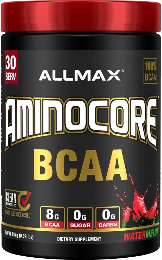 آمینو اسیدهای شاخه ای ALLMAX Nutrition AMINOCORE BCAA – 8 گرم BCAA – 100% خالص – بدون گلوتن - هندوانه - 315 گرم آمینو اسیدهای شاخه ای ALLMAX Nutrition AMINOCORE BCAA – 8 گرم BCAA – 100% خالص – بدون گلوتن - هندوانه - 315 گرم