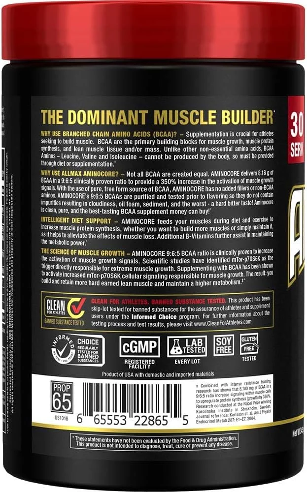 آمینو اسیدهای شاخه ای ALLMAX Nutrition AMINOCORE BCAA - 8 گرم BCAA - 100% خالص - بدون گلوتن - لیموناد صورتی - 315 گرم آمینو اسیدهای شاخه ای ALLMAX Nutrition AMINOCORE BCAA - 8 گرم BCAA - 100% خالص - بدون گلوتن - لیموناد صورتی - 315 گرم
