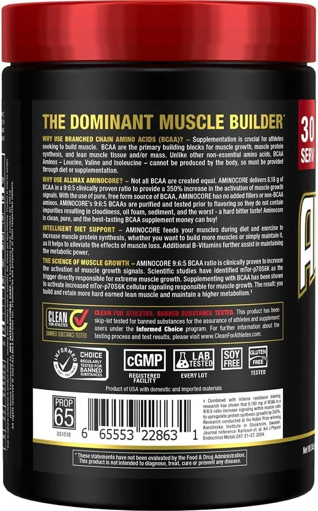 پودر آمینو اسیدهای شاخه دار (BCAA) آمینوکور آل مکس نوتریشن، 8.18 گرم آمینو اسید، نوشیدنی ریکاوری حین و بعد از تمرین، بدون گلوتن، آناناس انبه، 315 گرم پودر آمینو اسیدهای شاخه دار (BCAA) آمینوکور آل مکس نوتریشن، 8.18 گرم آمینو اسید، نوشیدنی ریکاوری حین و بعد از تمرین، بدون گلوتن، آناناس انبه، 315 گرم