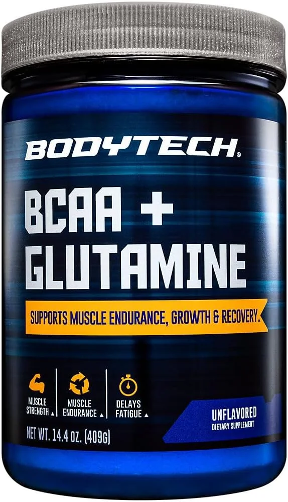 پودر مکمل بدنتک مدل BCAA + Glutamine وزن 408 گرم