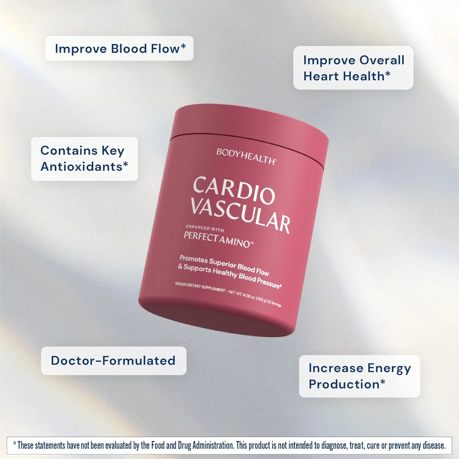 مکمل سلامت قلب و عروق BodyHealth Cardio Vascular با PerfectAmino، پشتیبانی از جریان خون و سلامت قلب با CoQ10، نیکوتینامید ریبوزید، رزوراترول و D-ریبوز، طعم شکلات، 30 سروینگ مکمل سلامت قلب و عروق BodyHealth Cardio Vascular با PerfectAmino، پشتیبانی از جریان خون و سلامت قلب با CoQ10، نیکوتینامید ریبوزید، رزوراترول و D-ریبوز، طعم شکلات، 30 سروینگ