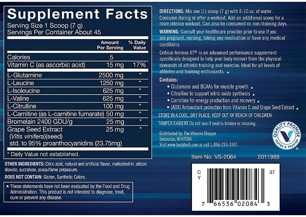 آمینو اسیدهای ضروری بادی تک XT - فرمول آمینو اسید داخل/بعد تمرین - پشتیبانی از ریکاوری، استقامت و عملکرد - پانچ میوه (450 گرم، 45 سروینگ) آمینو اسیدهای ضروری بادی تک XT - فرمول آمینو اسید داخل/بعد تمرین - پشتیبانی از ریکاوری، استقامت و عملکرد - پانچ میوه (450 گرم، 45 سروینگ)