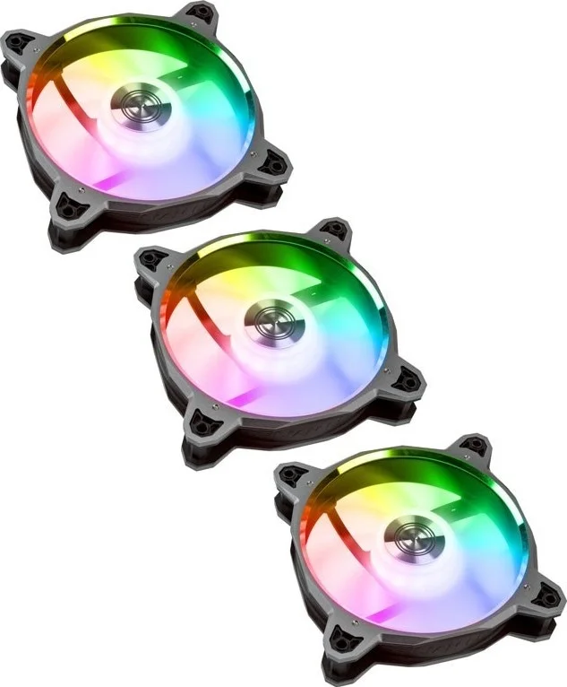 فن سه تایی 120 میلی‌متری Lian Li BR 120 Digital RGB PWM با کنترل از راه دور، خاکستری فضایی | G99.12Q18P.R30A