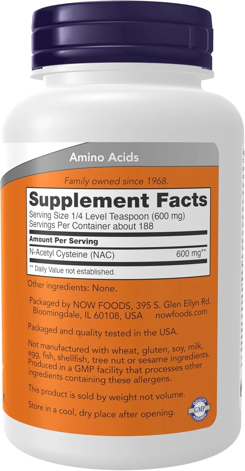 پودر خالص ان-استیل سیستئین 600 میلی گرم ناو ساپلیمنتس، محافظت از رادیکال های آزاد*، سلامت سلولی*، عملکرد سیستم ایمنی*، 113 گرم