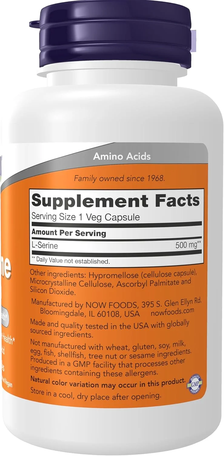 مکمل ال-سرین 500 میلی گرم ناو، سلامت سیستم عصبی، 120 کپسول گیاهی مکمل ال-سرین 500 میلی گرم ناو، سلامت سیستم عصبی، 120 کپسول گیاهی