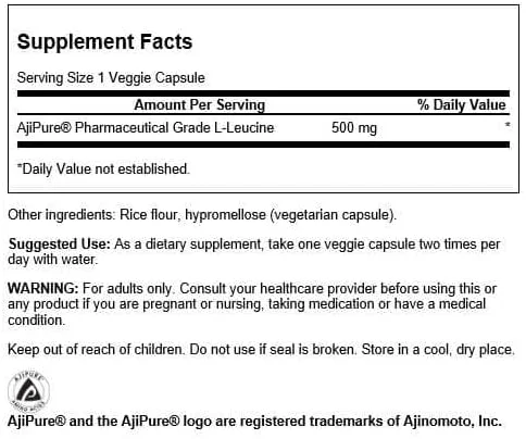سوانسون آمینو اسید Ajipure ال-لوسین گرید دارویی 500 میلی گرم 60 کپسول گیاهی سوانسون آمینو اسید Ajipure ال-لوسین گرید دارویی 500 میلی گرم 60 کپسول گیاهی