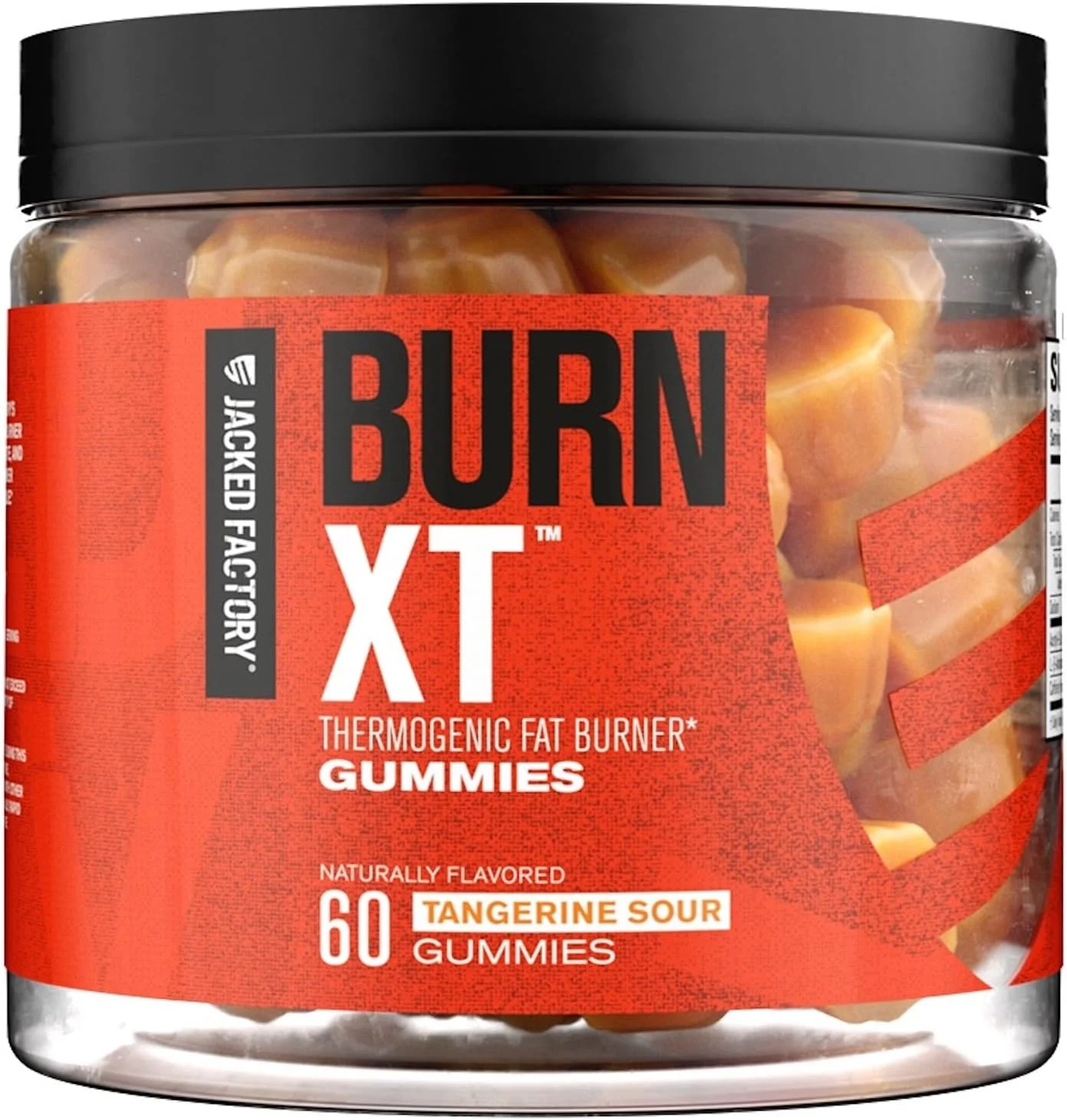 پاستیل کاهش وزن Burn-XT از Jacked Factory - پاستیل های چربی سوز ترموژنیک و سرکوب کننده اشتها با استیل-ال-کارنیتین HCL، MitoBurn و کافئین - 60 پاستیل، نارنگی ترش