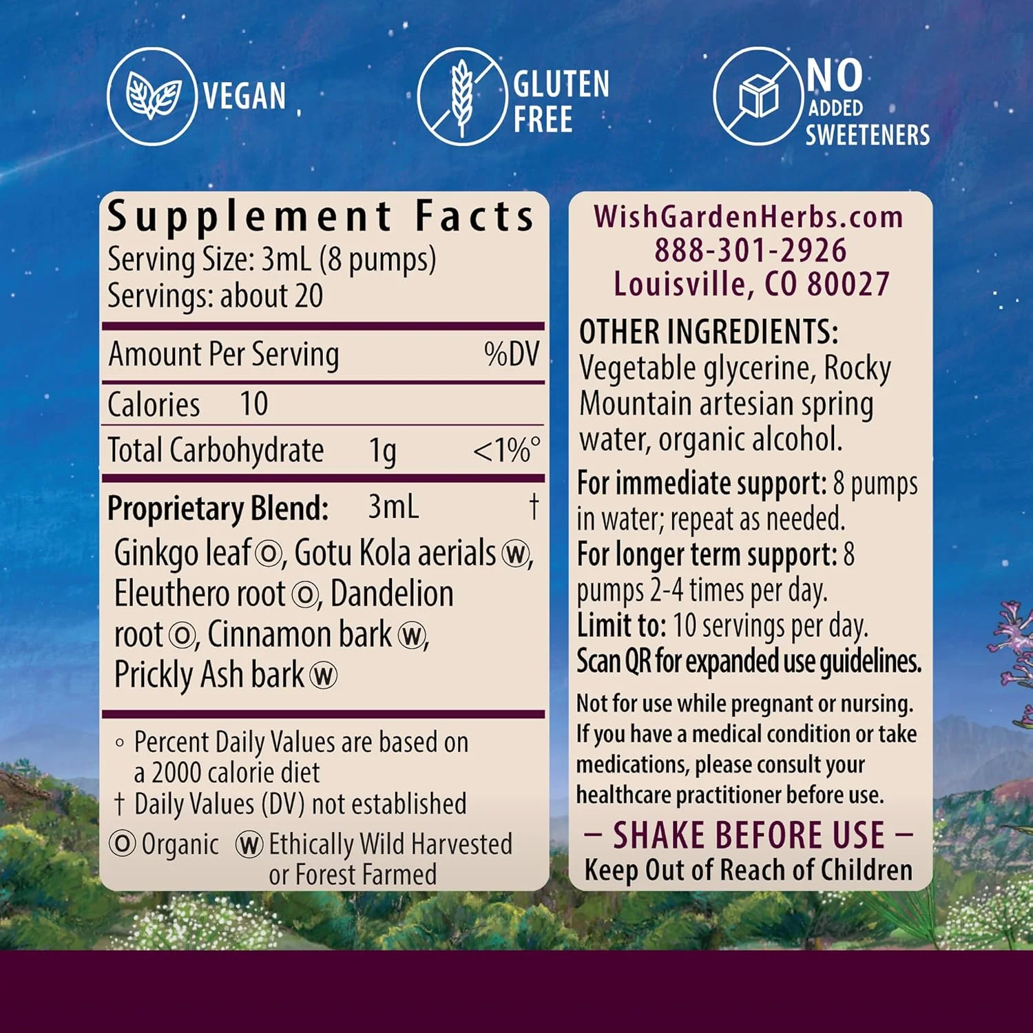 نوشیدنی گیاهی Genius Juice از WishGarden Herbs - مکمل گیاهی نوتراپیک مایع برای تمرکز، وضوح، دقت و انرژی با جینکوبیلوبا و گوتو کولا، پشتیبانی شناختی، بدون کافئین، 2oz