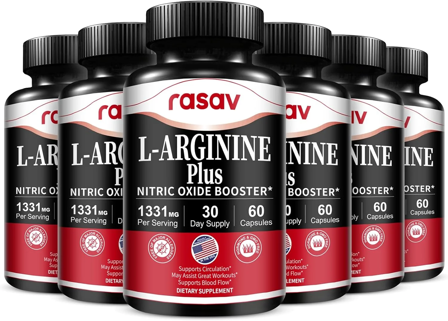 مکمل تقویت کننده نیتریک اکسید Rasav، بسته 6 عددی - ترکیبی از ال-آرژنین، ال-سیترولین و بتا آلانین برای انرژی، عملکرد، استقامت و پشتیبانی از عضلات - 60 کپسول مکمل تقویت کننده نیتریک اکسید Rasav، بسته 6 عددی - ترکیبی از ال-آرژنین، ال-سیترولین و بتا آلانین برای انرژی، عملکرد، استقامت و پشتیبانی از عضلات - 60 کپسول