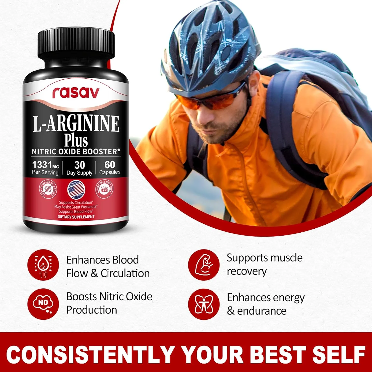 مکمل تقویت کننده نیتریک اکسید Rasav، بسته 6 عددی - ترکیبی از ال-آرژنین، ال-سیترولین و بتا آلانین برای انرژی، عملکرد، استقامت و پشتیبانی از عضلات - 60 کپسول مکمل تقویت کننده نیتریک اکسید Rasav، بسته 6 عددی - ترکیبی از ال-آرژنین، ال-سیترولین و بتا آلانین برای انرژی، عملکرد، استقامت و پشتیبانی از عضلات - 60 کپسول