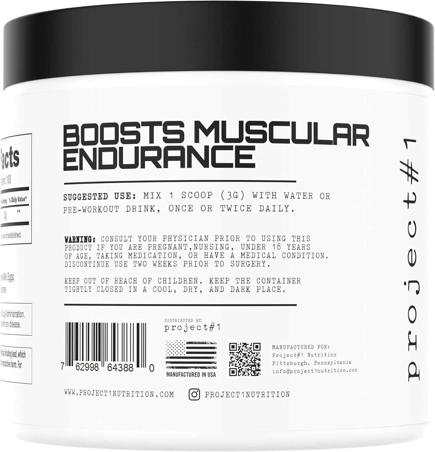 پودر بتا-آلانین پروژه شماره 1، بدون طعم، 100 سروینگ، پشتیبانی از استقامت عضلانی، 300 گرم