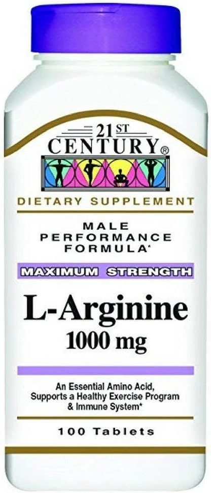 ال-آرژنین 1000 میلی گرمی 21st Century، حداکثر قدرت، 100 عدد (بسته 6 عددی) ال-آرژنین 1000 میلی گرمی 21st Century، حداکثر قدرت، 100 عدد (بسته 6 عددی)
