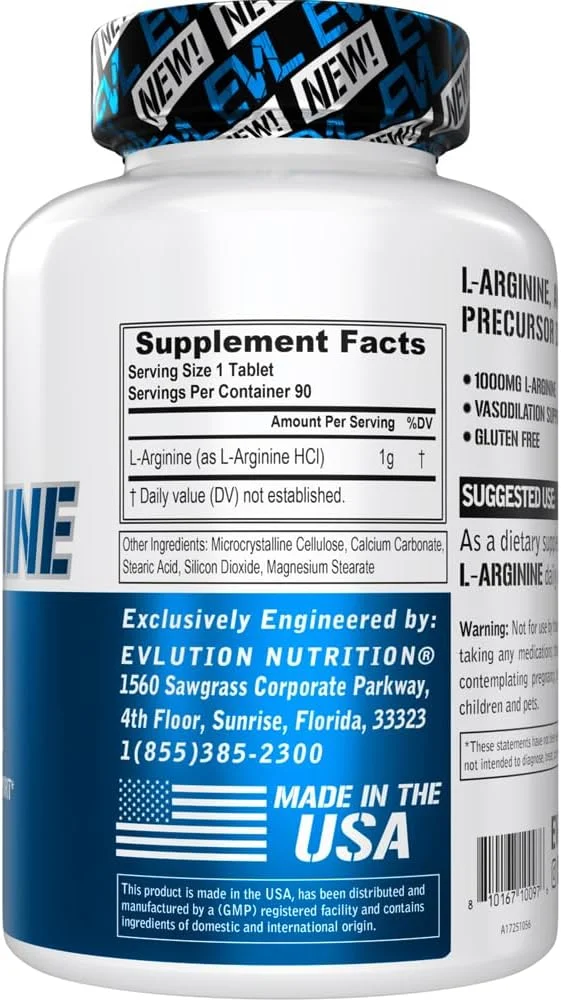 ال آرژنین ایولوشن نوتریشن - پشتیبانی از گشاد شدن عروق و انتقال مواد مغذی - پیش ساز نیتریک اکسید - 1000 میلی گرم ال آرژنین در هر وعده - تقویت پمپ عضلانی - فاقد گلوتن - غیر تراریخته - 90 سروینگ ال آرژنین ایولوشن نوتریشن - پشتیبانی از گشاد شدن عروق و انتقال مواد مغذی - پیش ساز نیتریک اکسید - 1000 میلی گرم ال آرژنین در هر وعده - تقویت پمپ عضلانی - فاقد گلوتن - غیر تراریخته - 90 سروینگ
