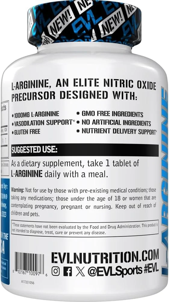 ال آرژنین ایولوشن نوتریشن - پشتیبانی از گشاد شدن عروق و انتقال مواد مغذی - پیش ساز نیتریک اکسید - 1000 میلی گرم ال آرژنین در هر وعده - تقویت پمپ عضلانی - فاقد گلوتن - غیر تراریخته - 90 سروینگ ال آرژنین ایولوشن نوتریشن - پشتیبانی از گشاد شدن عروق و انتقال مواد مغذی - پیش ساز نیتریک اکسید - 1000 میلی گرم ال آرژنین در هر وعده - تقویت پمپ عضلانی - فاقد گلوتن - غیر تراریخته - 90 سروینگ