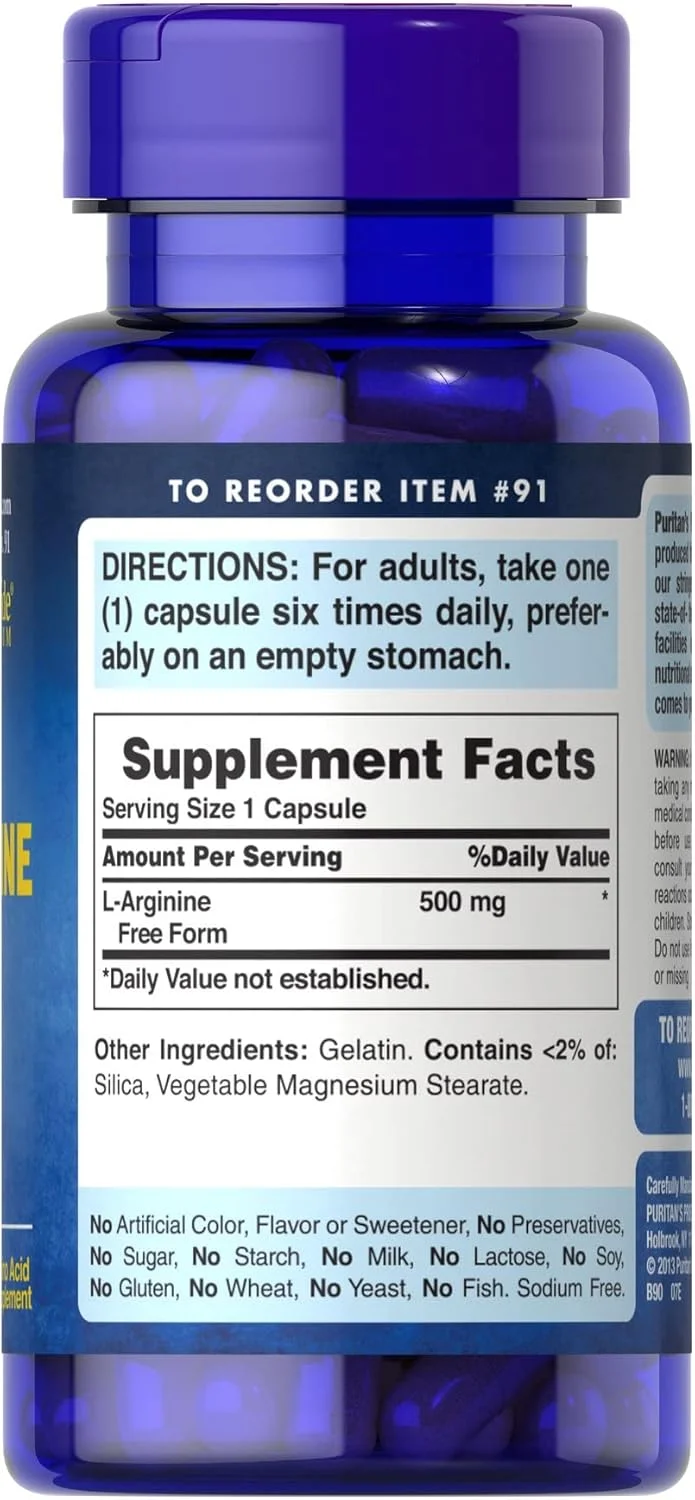 ال-آرژنین 500 میلی گرم پیوریتنز پراید، پشتیبانی از سلامت قلب، 100 عدد ال-آرژنین 500 میلی گرم پیوریتنز پراید، پشتیبانی از سلامت قلب، 100 عدد