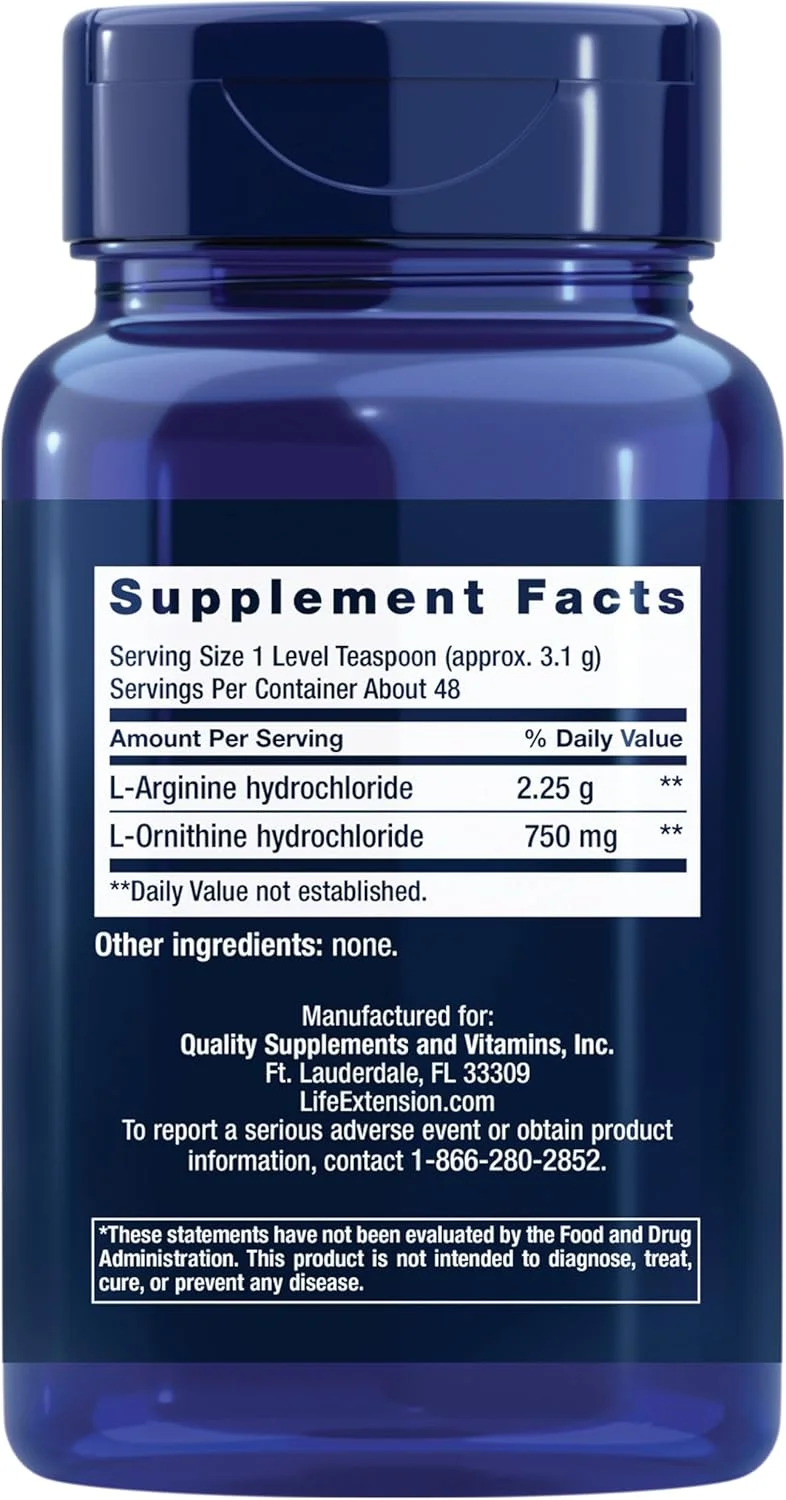 پودر آرژنین اورنیتین لایف اکستنشن، تقویت سلامت و ریکاوری عضلات، بدون گلوتن، غیر تراریخته، وزن خالص 150 گرم پودر آرژنین اورنیتین لایف اکستنشن، تقویت سلامت و ریکاوری عضلات، بدون گلوتن، غیر تراریخته، وزن خالص 150 گرم