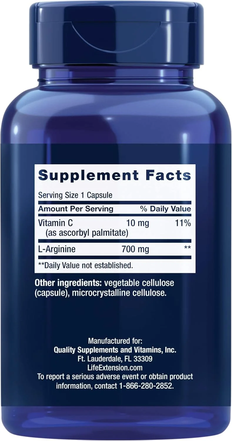 کپسول ال-آرژنین لایف اکستنشن، 700 میلی گرم، ویتامین C و آمینو اسید برای سلامت مطلوب شریان ها، پشتیبانی از سلامت قلب و سیستم ایمنی، بافت و استخوان های سالم، بدون گلوتن، غیر تراریخته، 200 کپسول کپسول ال-آرژنین لایف اکستنشن، 700 میلی گرم، ویتامین C و آمینو اسید برای سلامت مطلوب شریان ها، پشتیبانی از سلامت قلب و سیستم ایمنی، بافت و استخوان های سالم، بدون گلوتن، غیر تراریخته، 200 کپسول